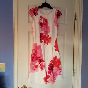 Calvin Klein Petite Floral Cap Sleeve Dress